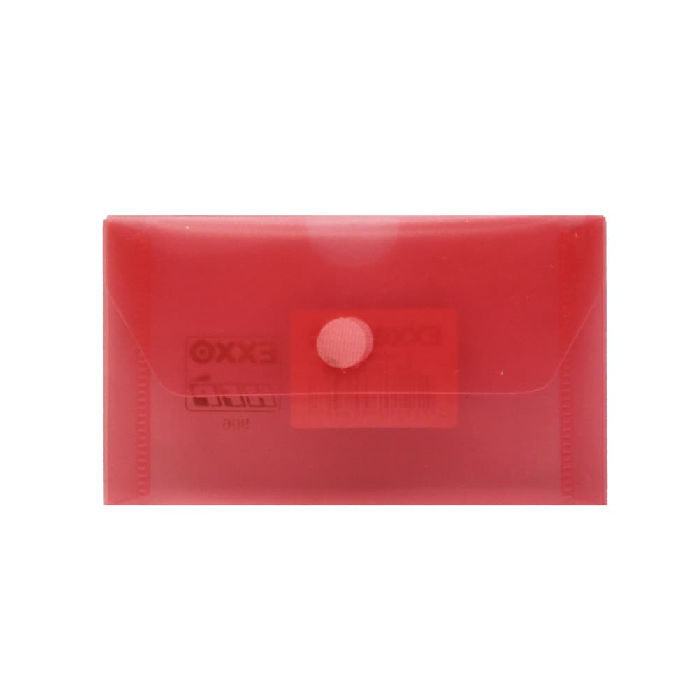 Bolsa Envelope 105x65mm Fecho Velcro Plástico Vermelho