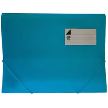 Pasta Plástico c/Elásticos A4 3 Abas Azul Translúcido