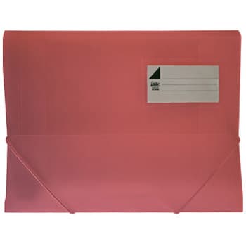 Pasta Plástico c/Elásticos A4 3 Abas Vermelho Translúcido