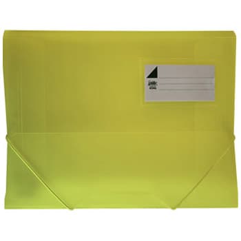 Pasta Plástico c/Elásticos A4 3 Abas Amarelo Translúcido