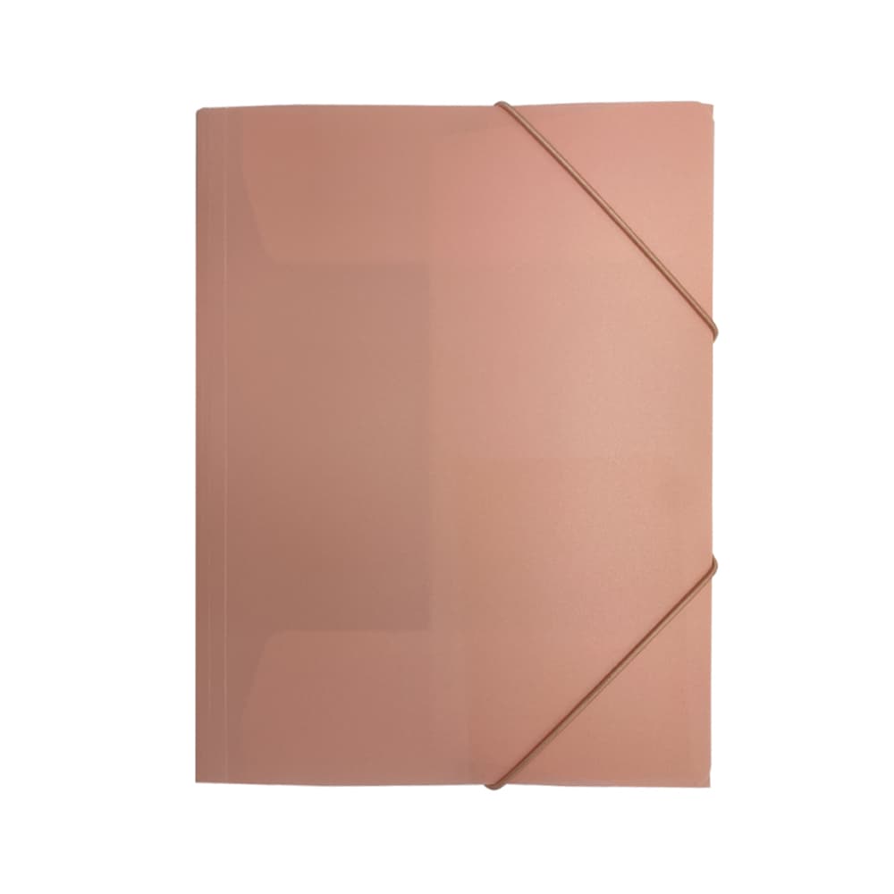 Pasta Plástico c/Elásticos A4 Salmão Pastel