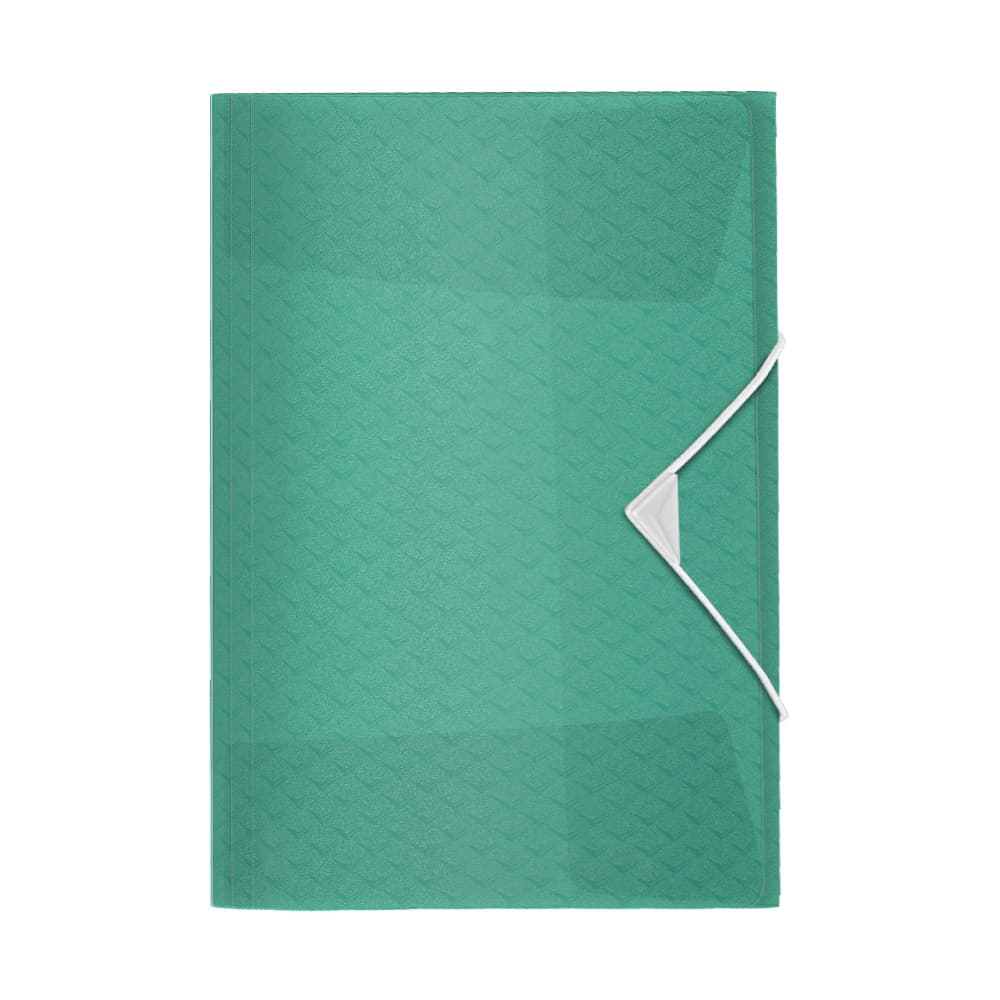 Pasta Plástico c/Elásticos A4 3 Abas Verde Água