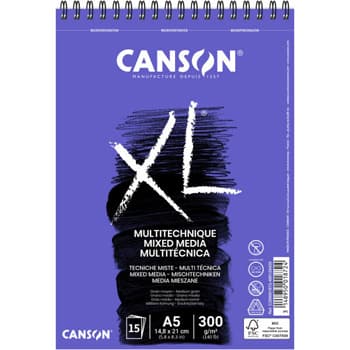 Bloco Espiralado Canson XL Mix Media A5 300g 30Fls