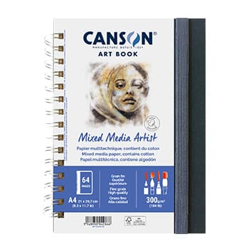 Caderno Canson Artbook Mixed Media Artist A4 300g 56Fls