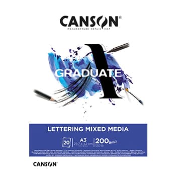 Bloco Canson Graduate Lettering Mixed Media A3 200g 20Fls