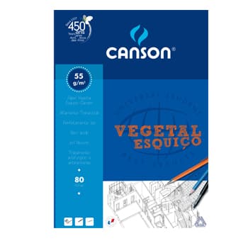 Papel Vegetal A3 55g Esquiço Canson Bloco 80Fls