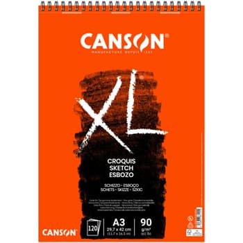 Bloco Espiralado Canson XL Croquis A3 90g 120Fls