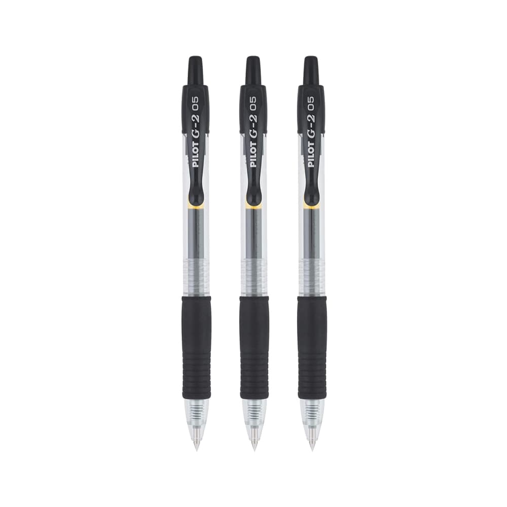 Esferográfica Gel Pilot G-2 Retrátil Preto 0,5mm 3un