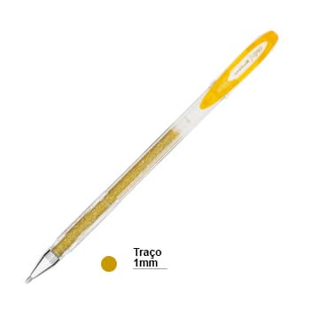 Esferográfica Gel Uni Signo Sparkling UM120SP Ouro 1mm 1un