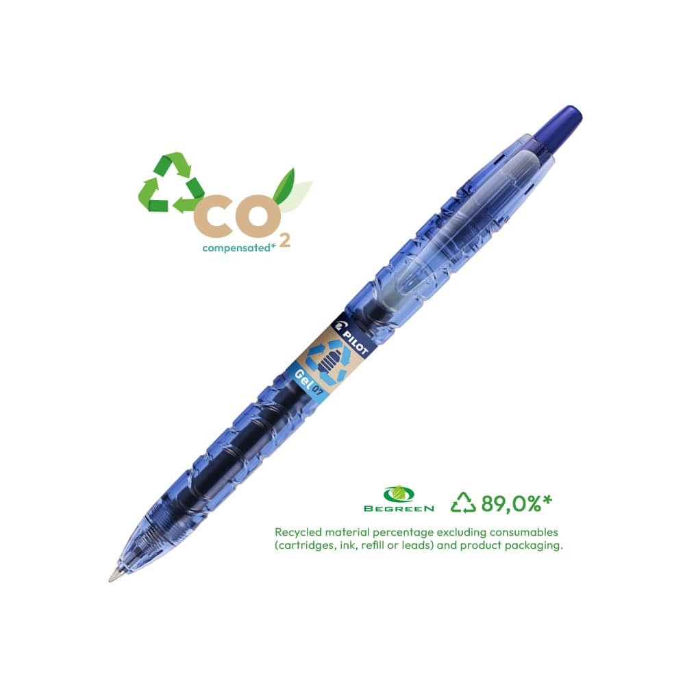 Esferográfica Gel Pilot B2P BeGreen Retrátil Azul 0,7mm 1un
