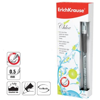 Esferográfica Gel EK Chloe Preto 0,5mm 12un