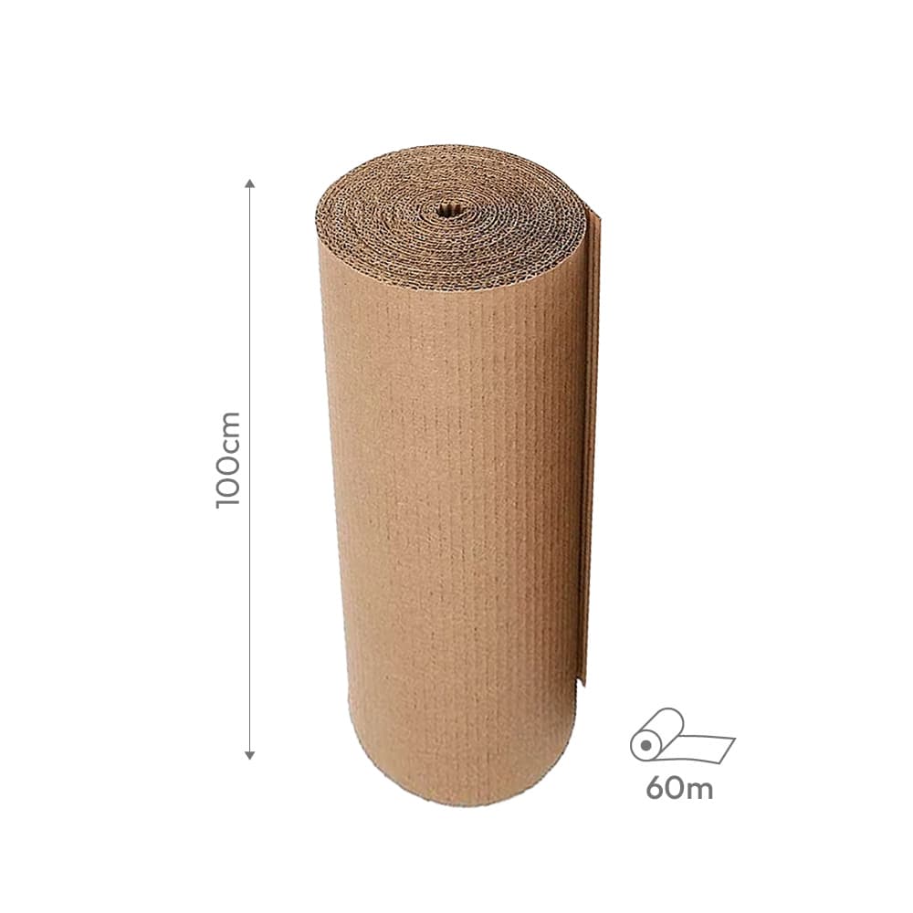 Cartão Proteção Canelado 100cmx60m Bobine Castanho