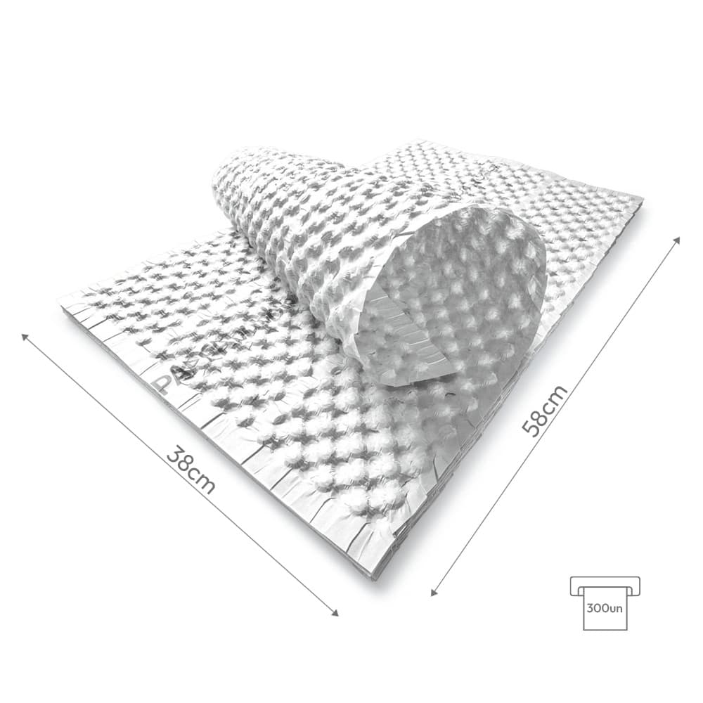 Papel Bolhas 58x38cm 70g Branco 300un