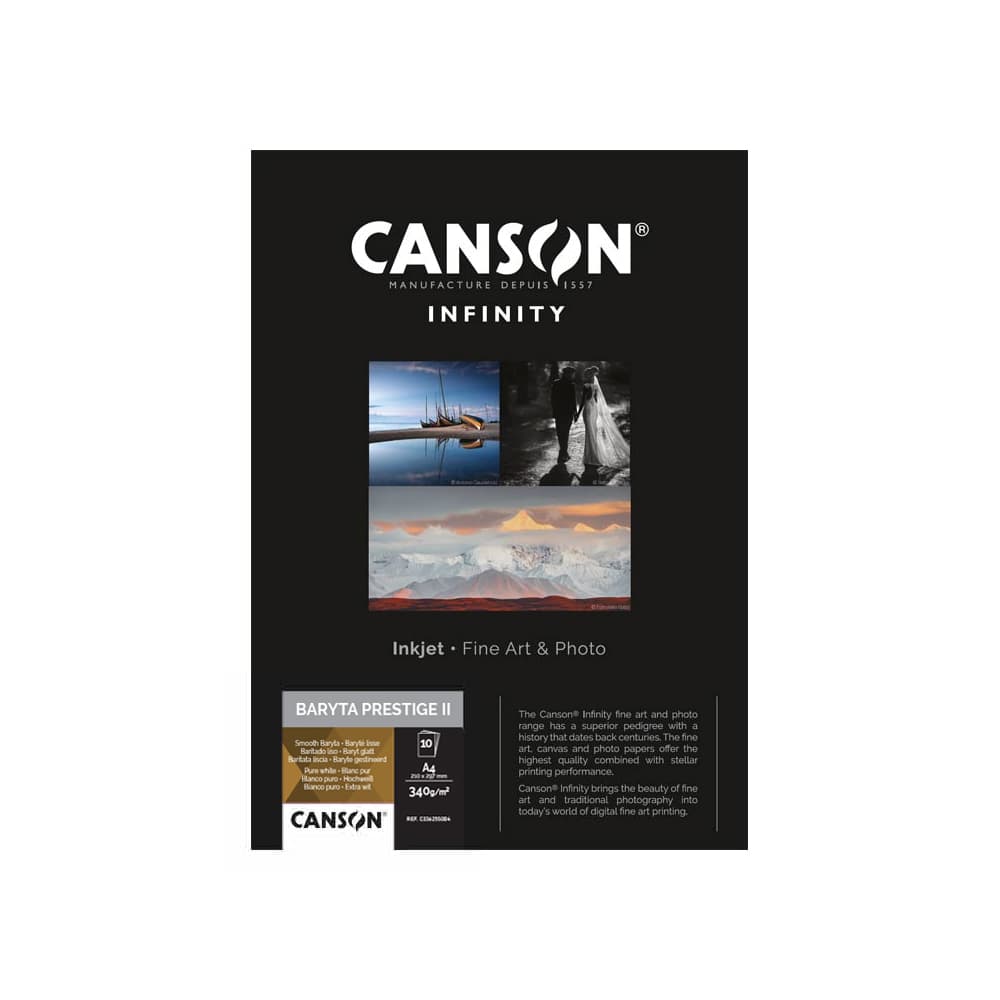 Papel A4 340g Canson Infinity Baryta Photograph Gloss 10 Fls