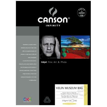 Papel A4 315g Canson Infinity Velin Museum Rag 100% 10Fls