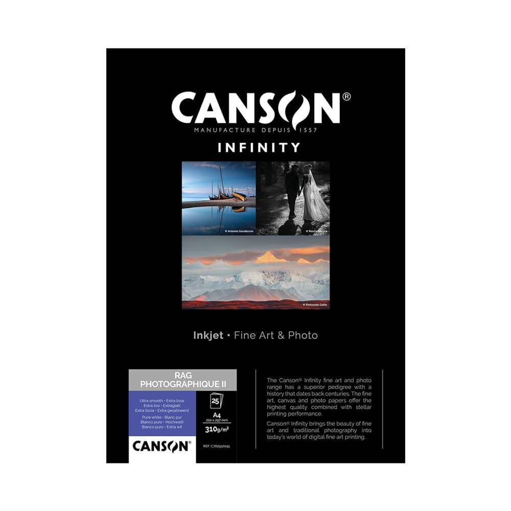 Papel 1,118x12m 310g Canson Rag Photograph 100% 1 Rolo