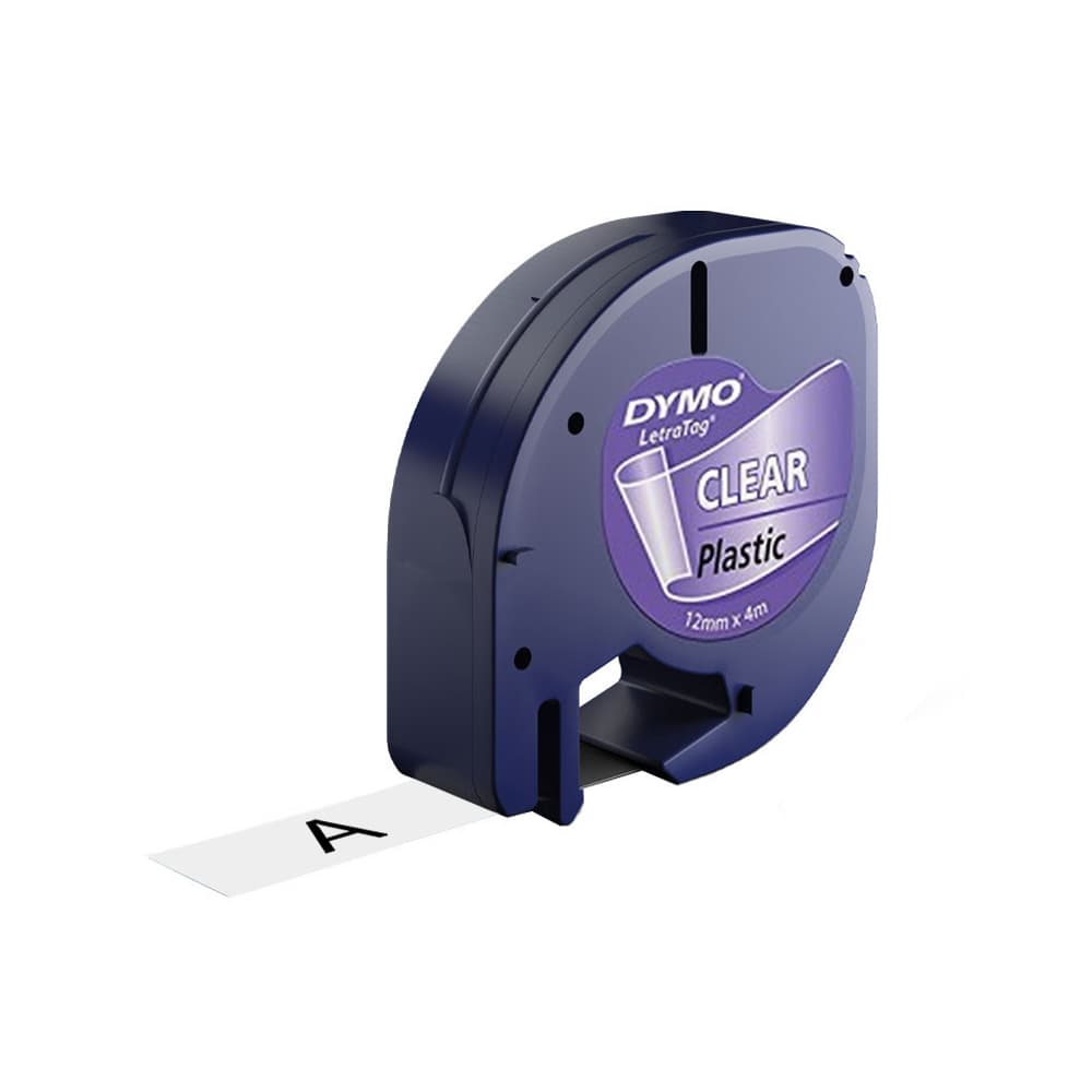 Fita 12mmx4m Preto/Transparente Plástico 12267