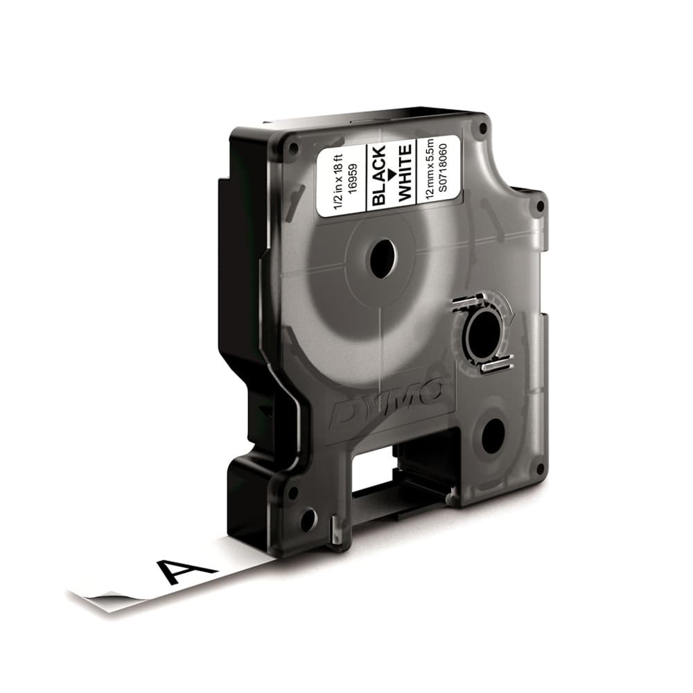 Fita 12mmx5.5m Preto/Branco Poliéster 16959