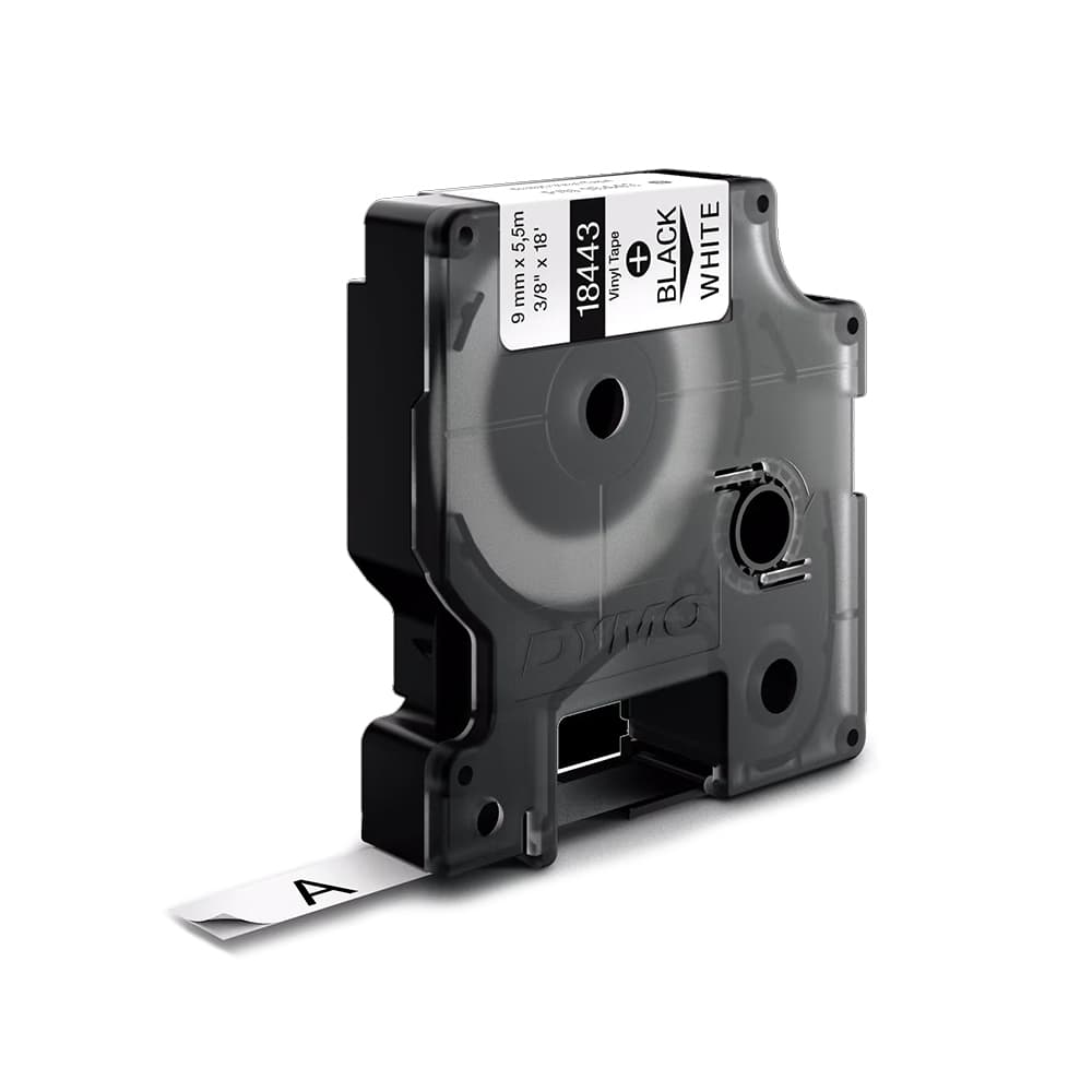 Fita 09mmx5.5m Preto/Branco Vinil 18443