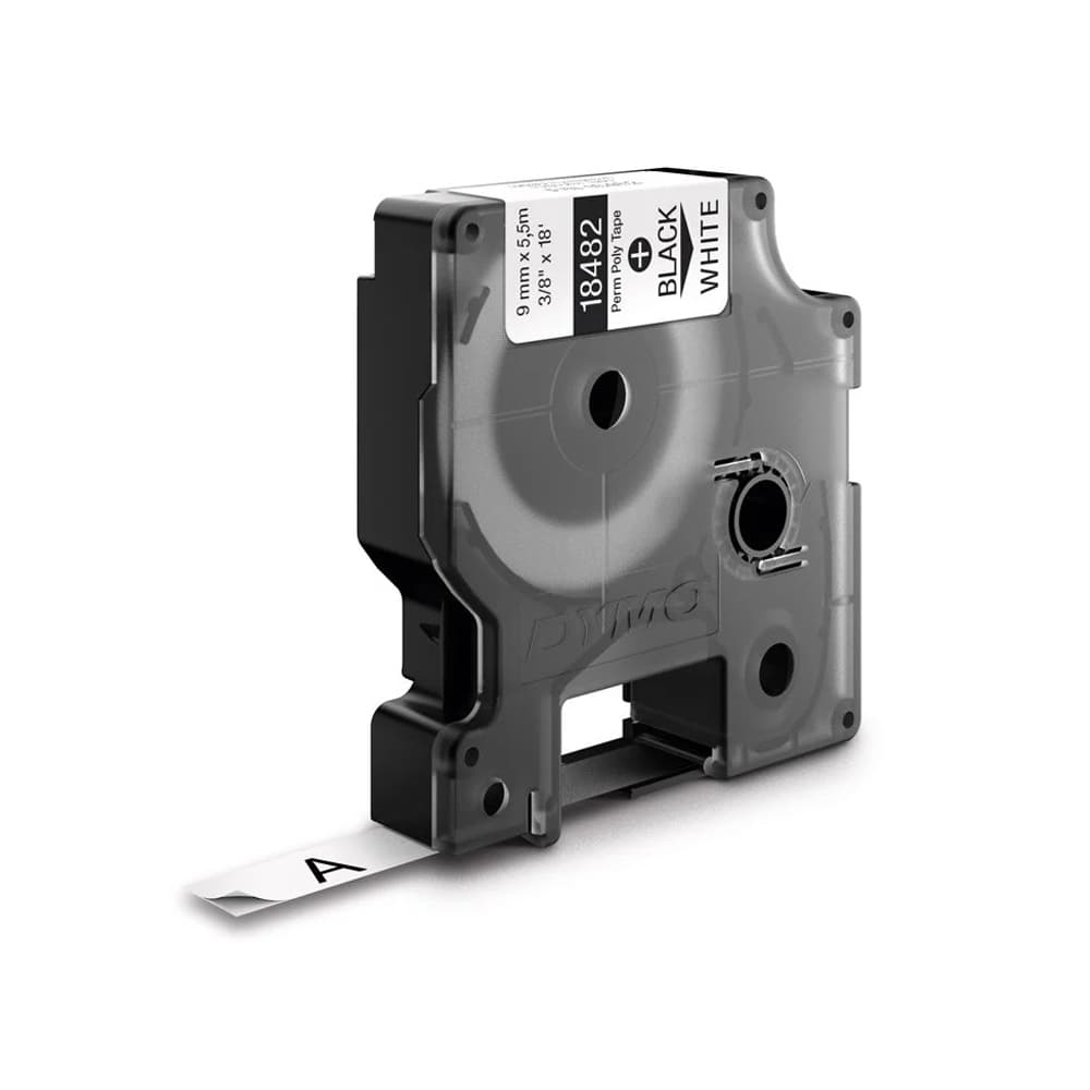 Fita 09mmx5,5m Preto/Branco Poliéster 18482