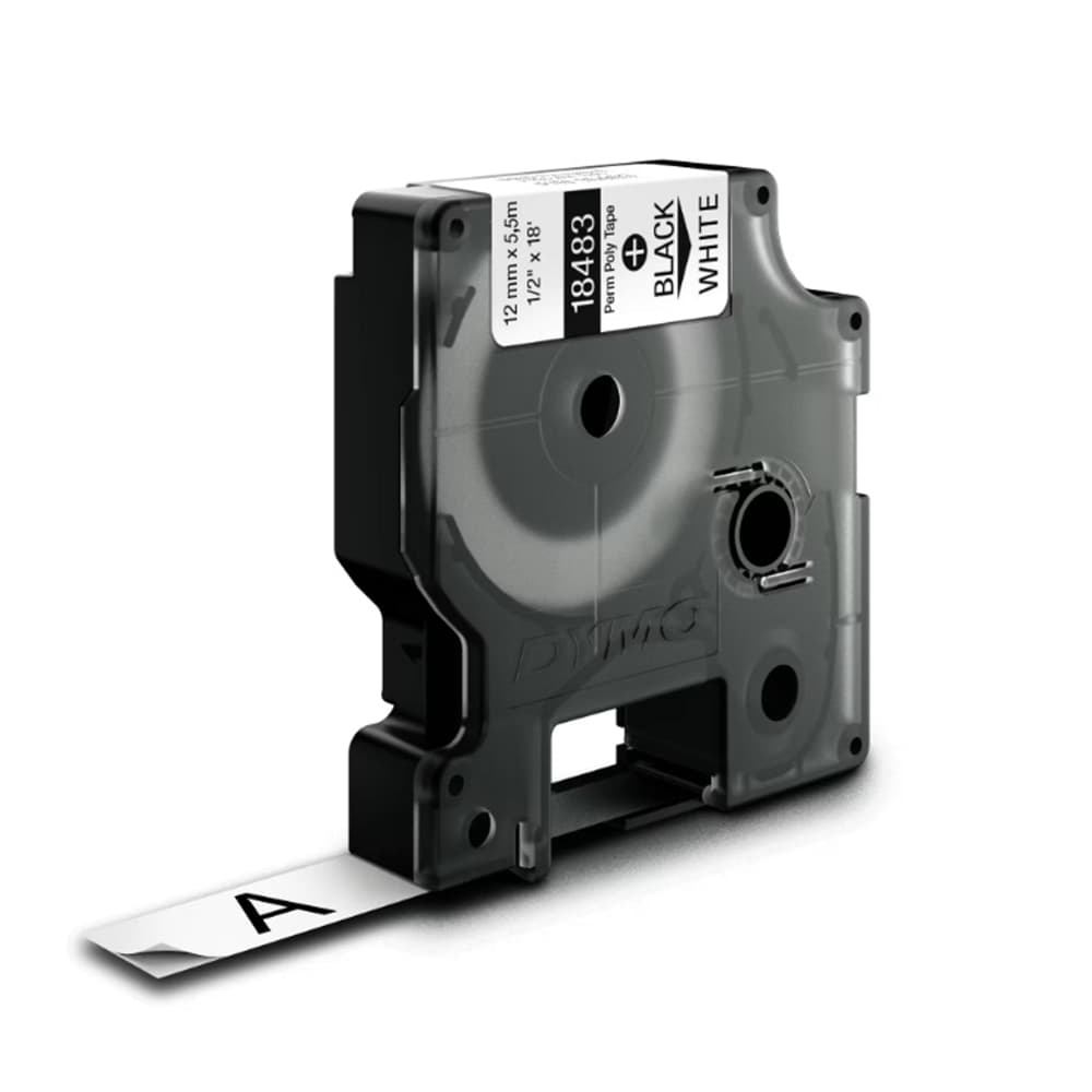 Fita 12mmx5,5m Preto/Branco Poliéster 18483