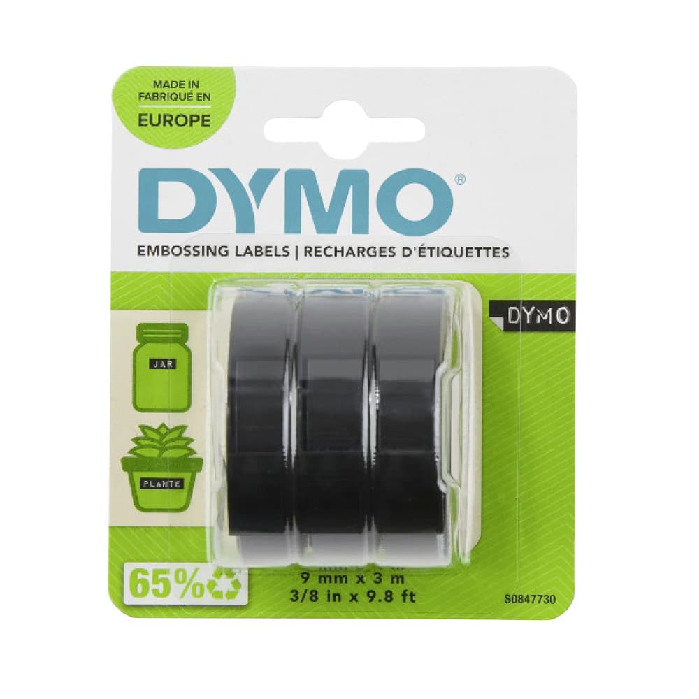 Fita 09mmx3m Preto Plástico S0847730 Pack 3un