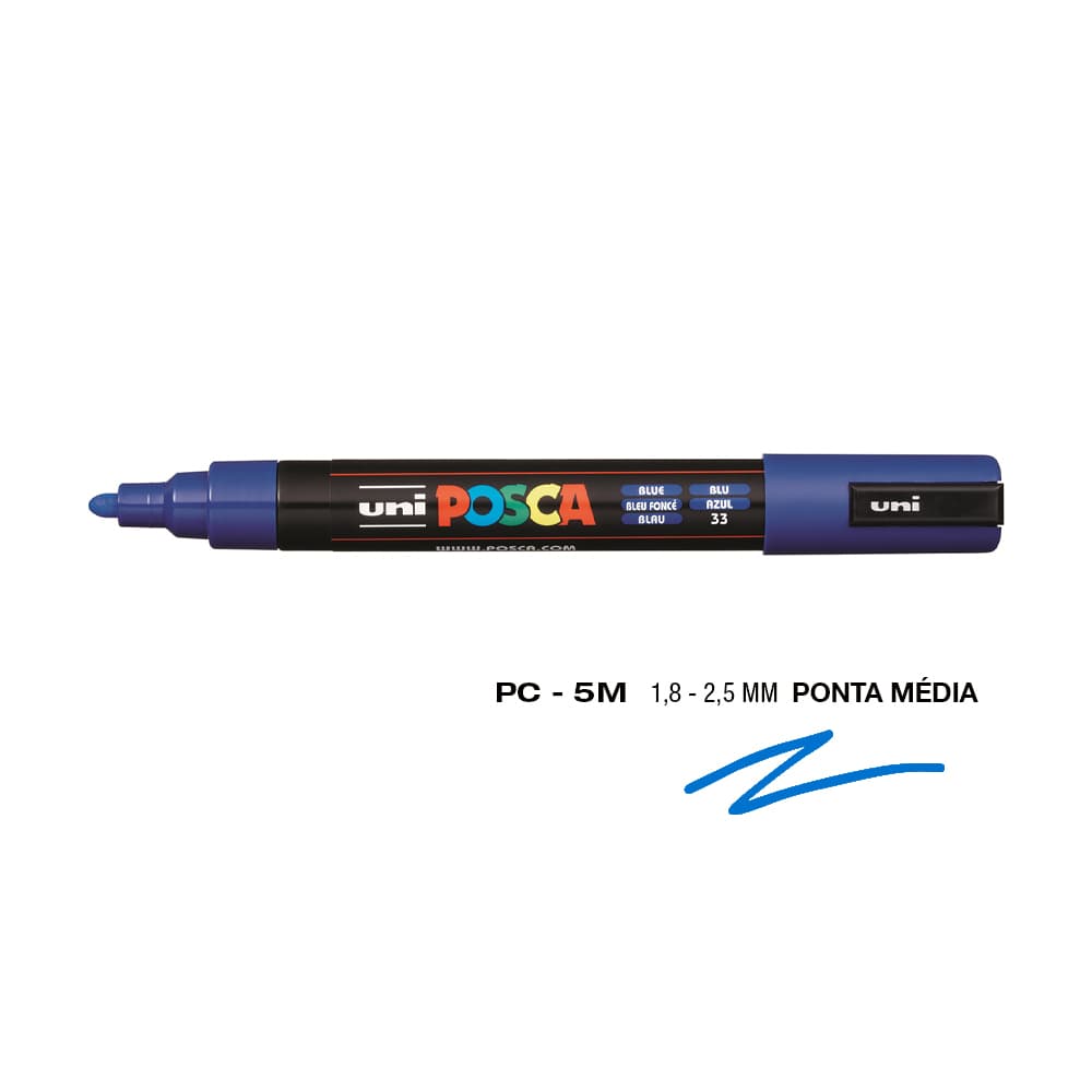Marcador Uniball Posca PC-5M 1,8mm Azul (33) 1un