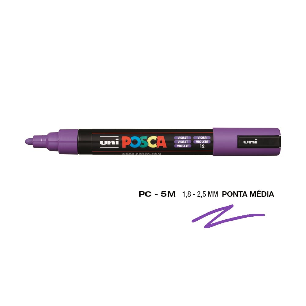 Marcador Uniball Posca PC-5M 1,8mm Violeta (12) 1un