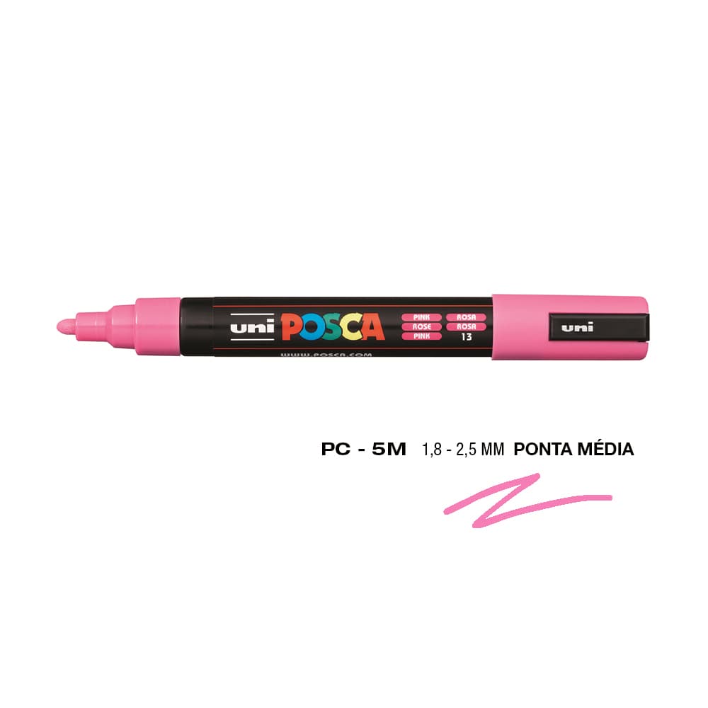 Marcador Uniball Posca PC-5M 1,8mm Rosa (13) 1un
