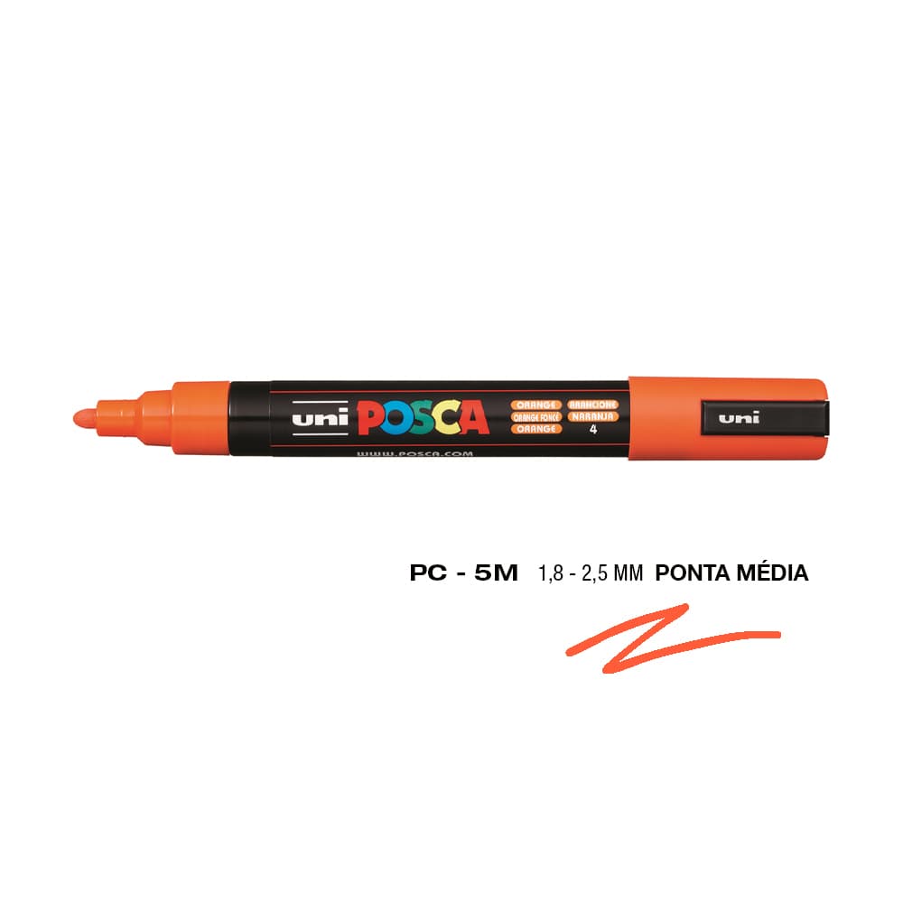 Marcador Uniball Posca PC-5M 1,8mm Laranja (4) 1un