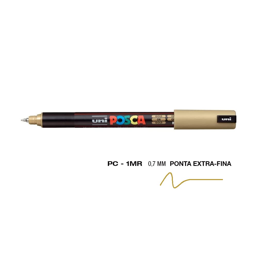 Marcador Uniball Posca PC-1MR 0,7mm Ouro (25) 1un