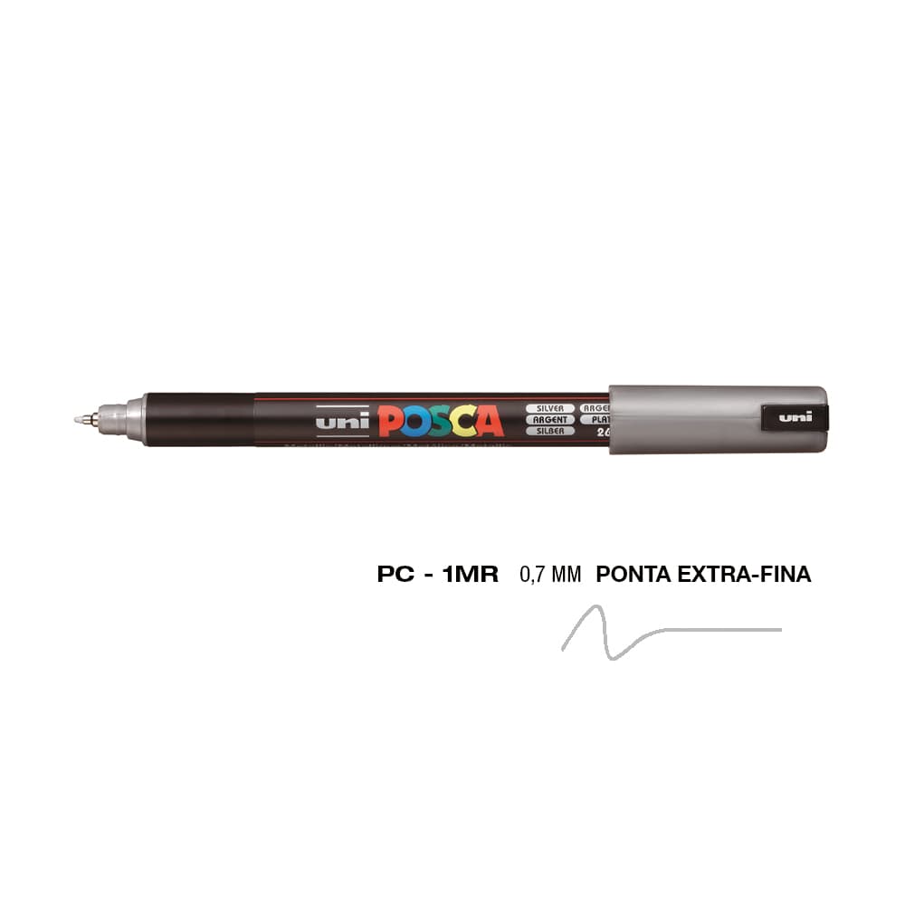 Marcador Uniball Posca PC-1MR 0,7mm Prata (26) 1un