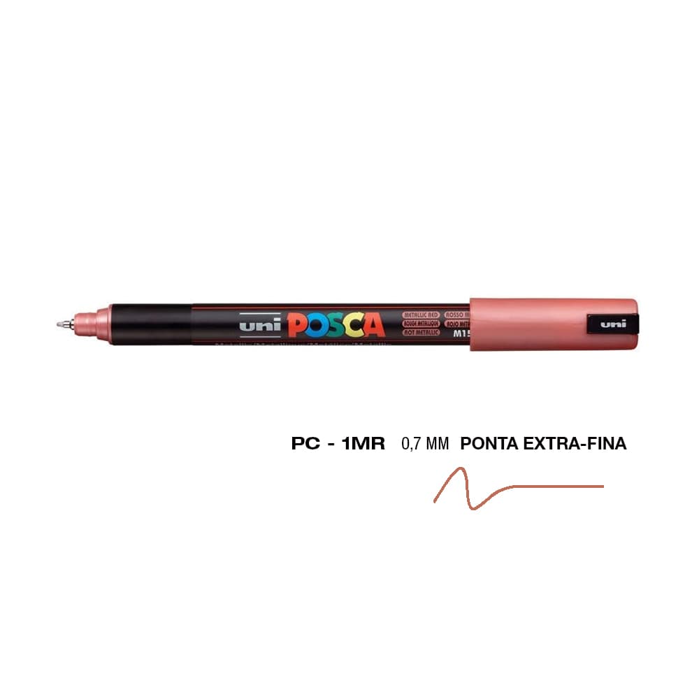 Marcador Uniball Posca PC-1MR 0,7mm Vermelho Metálico 1un