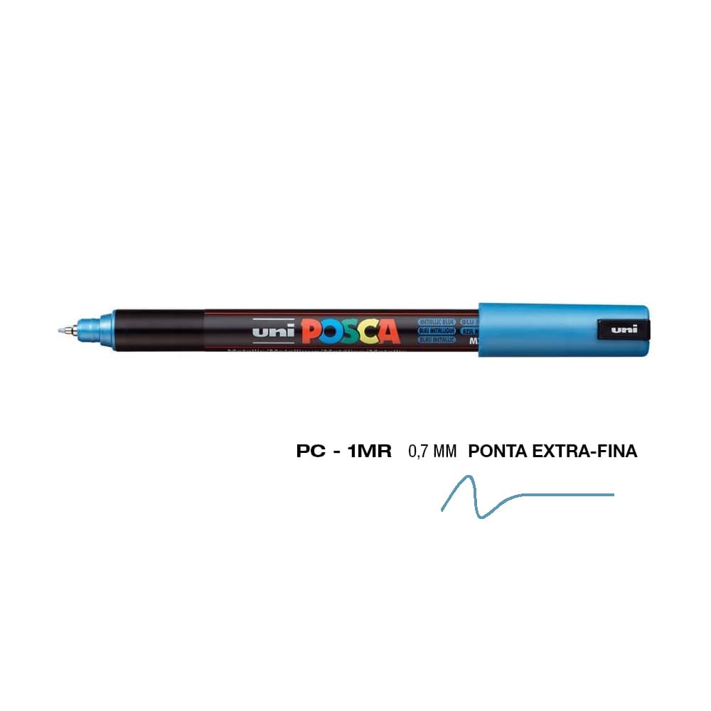 Marcador Uniball Posca PC-1MR 0,7mm Azul Metálico (M33) 1un