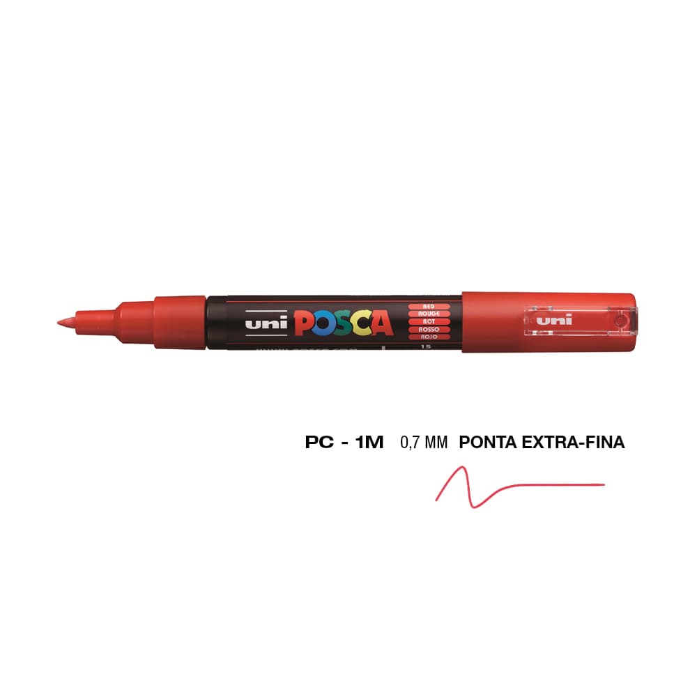 Marcador Uniball Posca PC-1M 0,7mm Vermelho (15) 1un