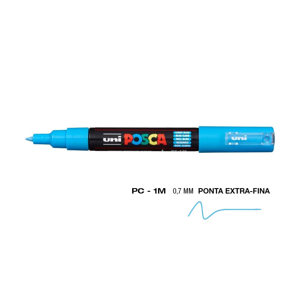 Marcador Uniball Posca PC-1M 0,7mm Azul Claro (8) 1un