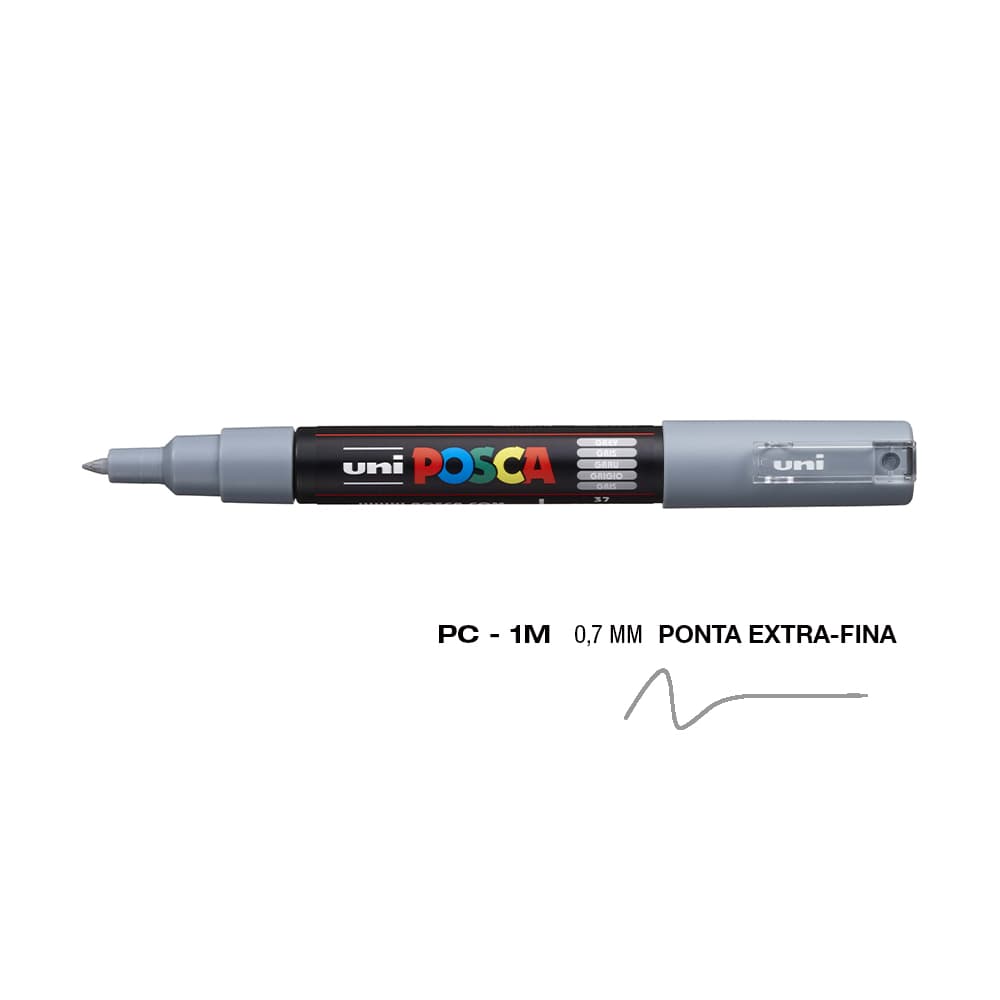 Marcador Uniball Posca PC-1M 0,7mm Cinza (37) 1un