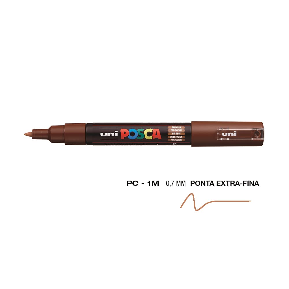 Marcador Uniball Posca PC-1M 0,7mm Castanho (21) 1un