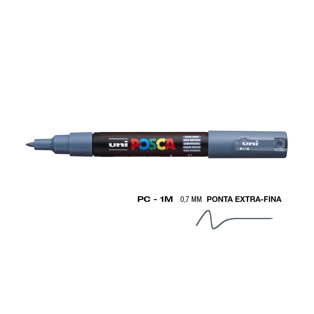 Marcador Uniball Posca PC-1M 0,7mm Cinza Slate (61) 1un