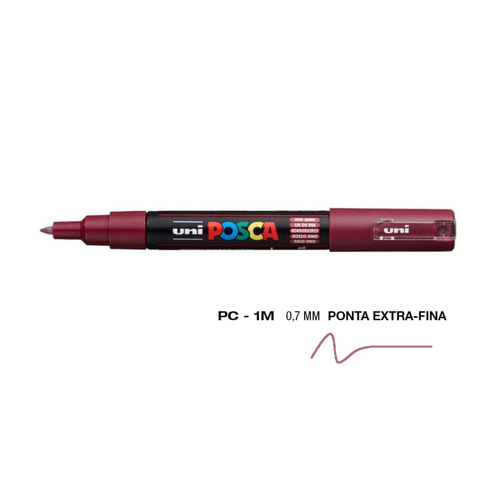 Marcador Uniball Posca PC-1M 0,7mm Vinho Tinto (60) 1un