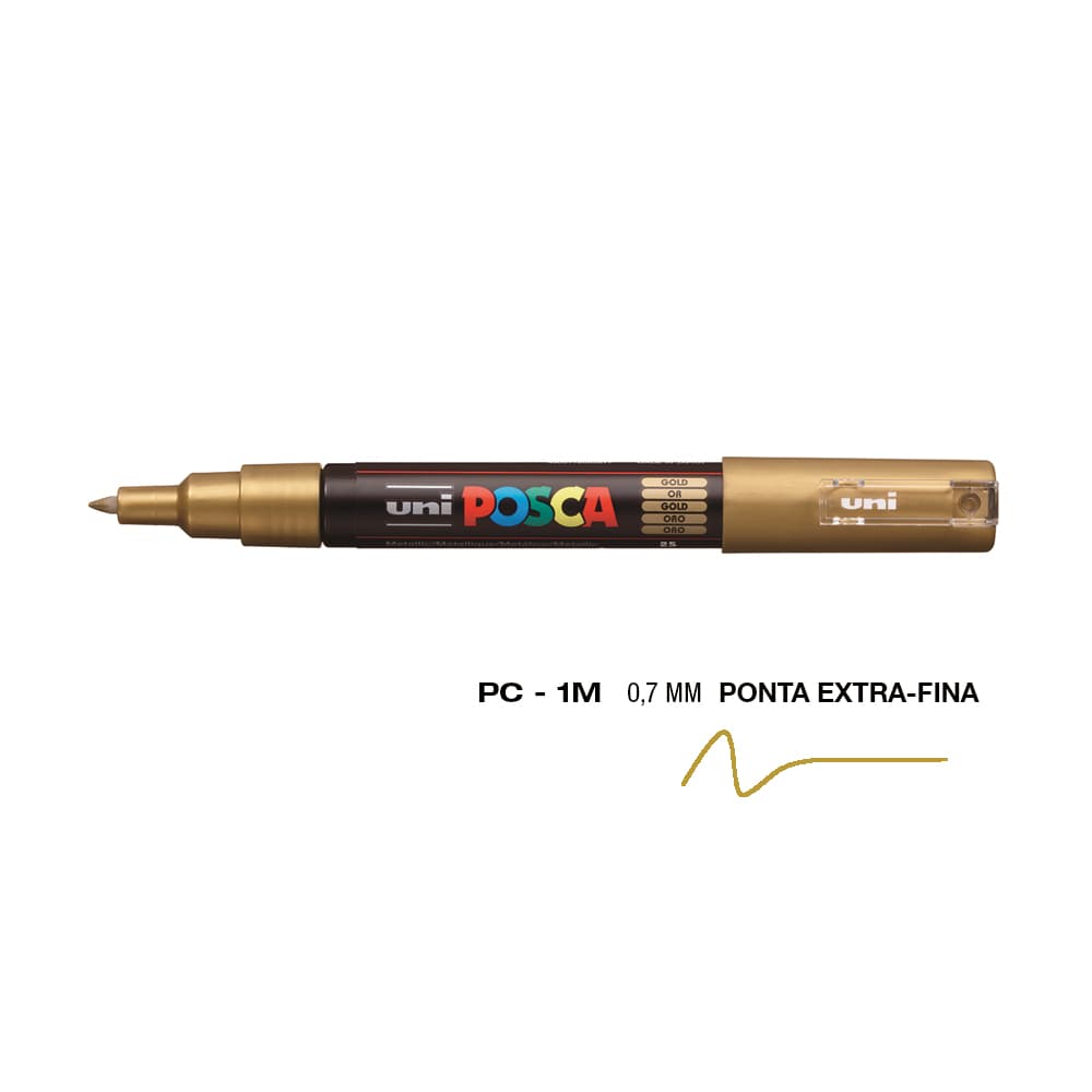 Marcador Uniball Posca PC-1M 0,7mm Ouro (25) 1un