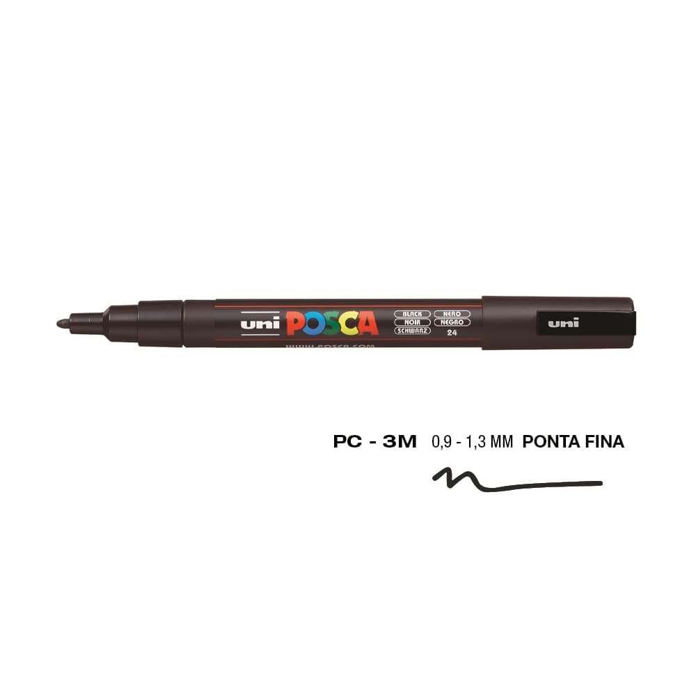 Marcador Uniball Posca PC-3M 0,9mm Preto (24) 1un