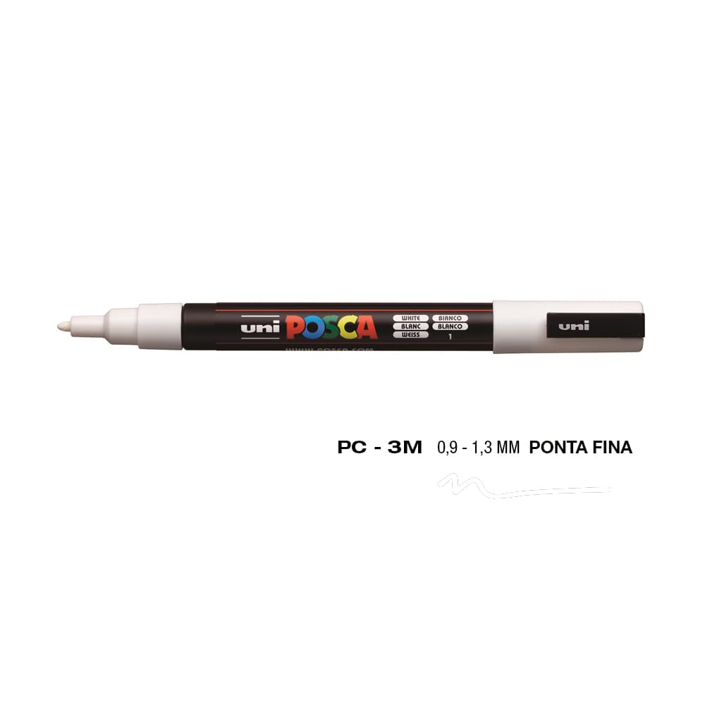 Marcador Uniball Posca PC-3M 0,9mm Branco (1) 1un