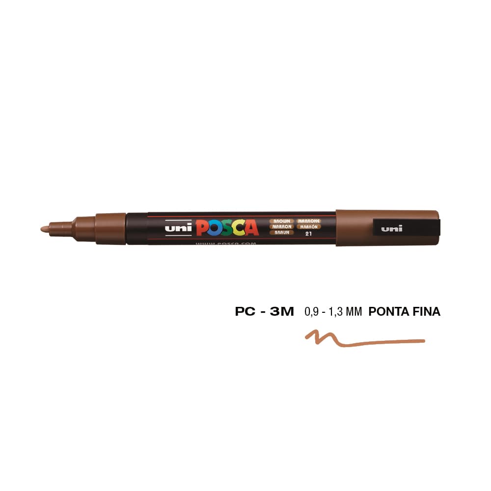 Marcador Uniball Posca PC-3M 0,9mm Castanho (21) 1un