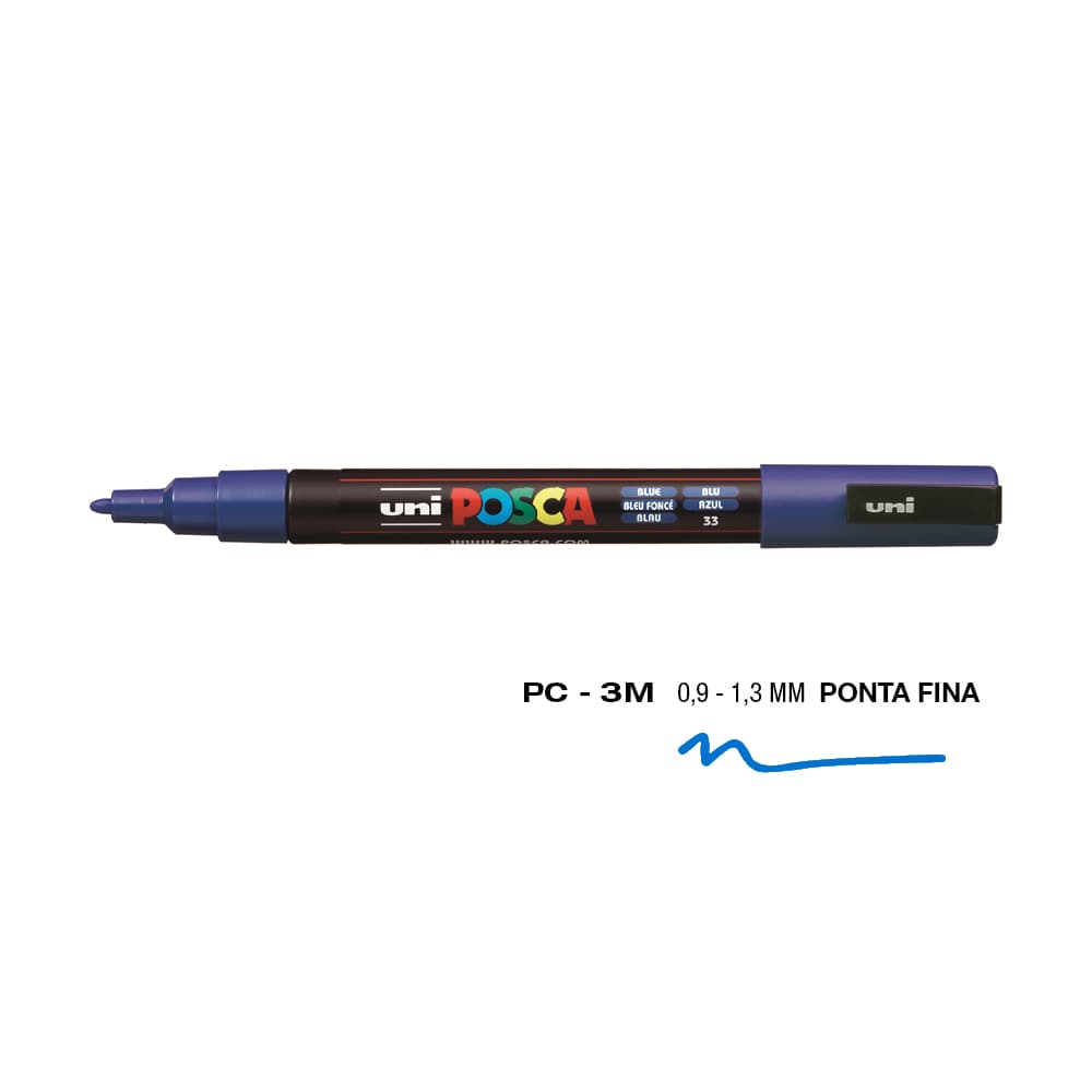 Marcador Uniball Posca PC-3M 0,9mm Azul (33) 1un