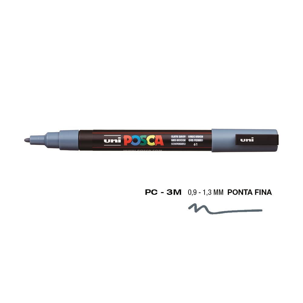 Marcador Uniball Posca PC-3M 0,9mm Cinza Slate (61) 1un