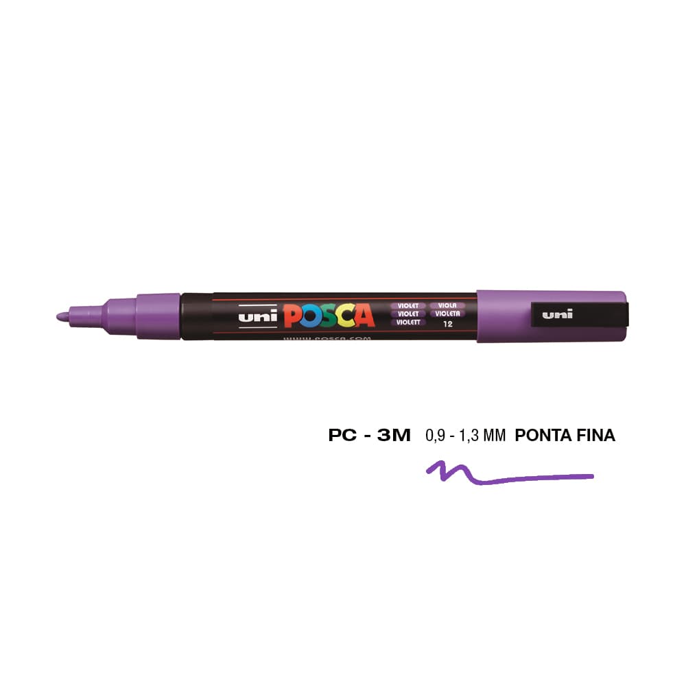 Marcador Uniball Posca PC-3M 0,9mm Violeta (12) 1un