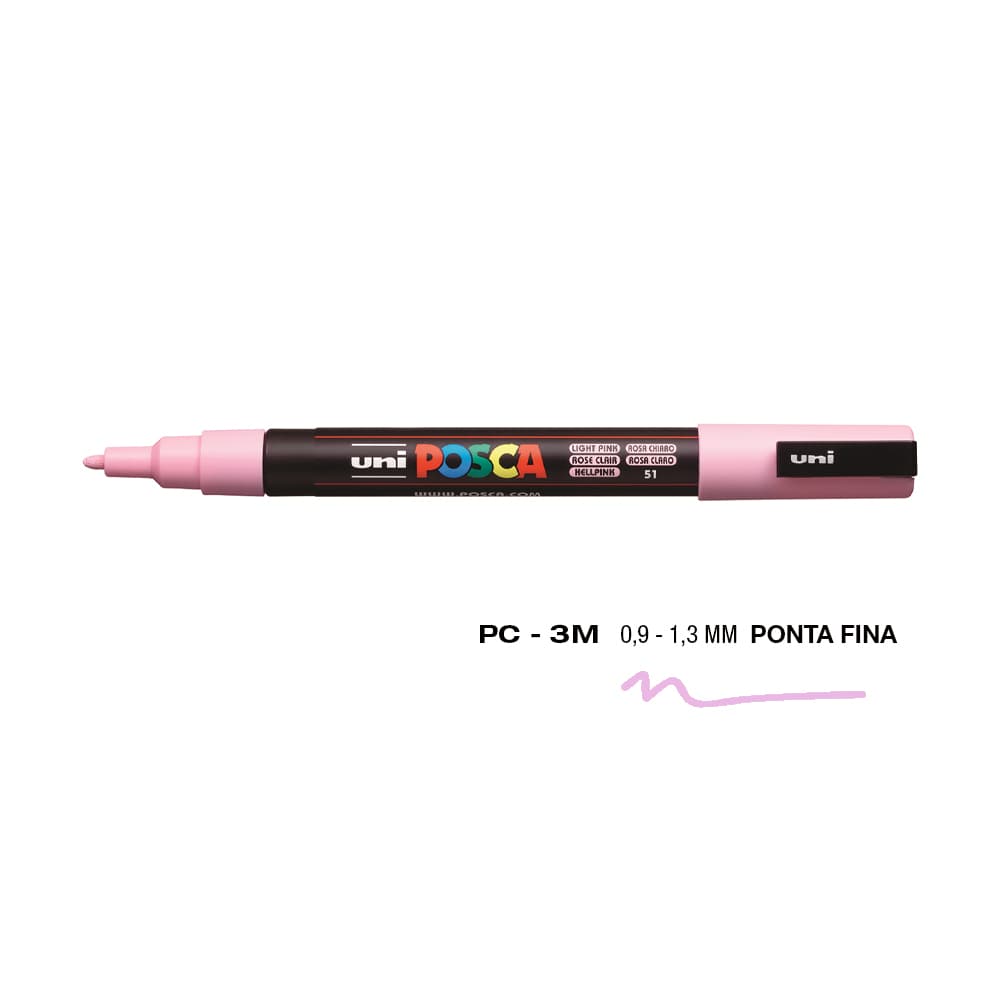 Marcador Uniball Posca PC-3M 0,9mm Rosa Claro (51) 1un