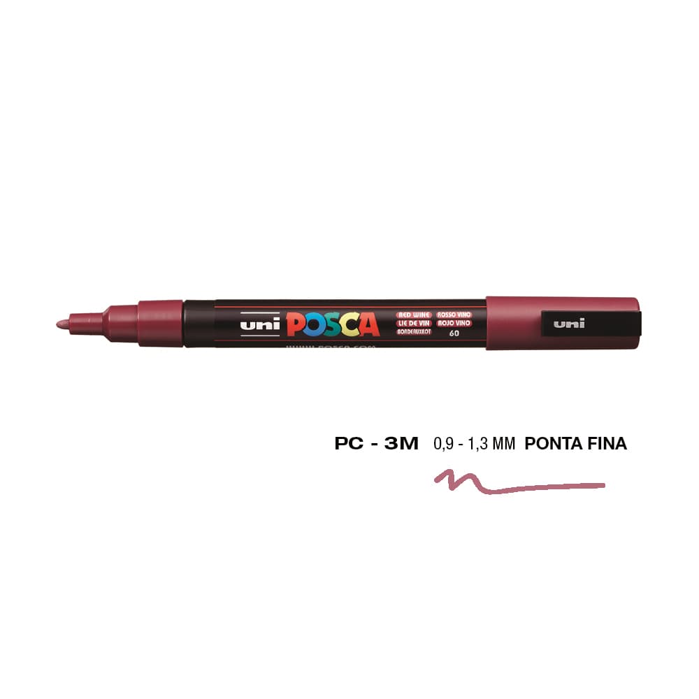 Marcador Uniball Posca PC-3M 0,9mm Vinho Tinto (60) 1un