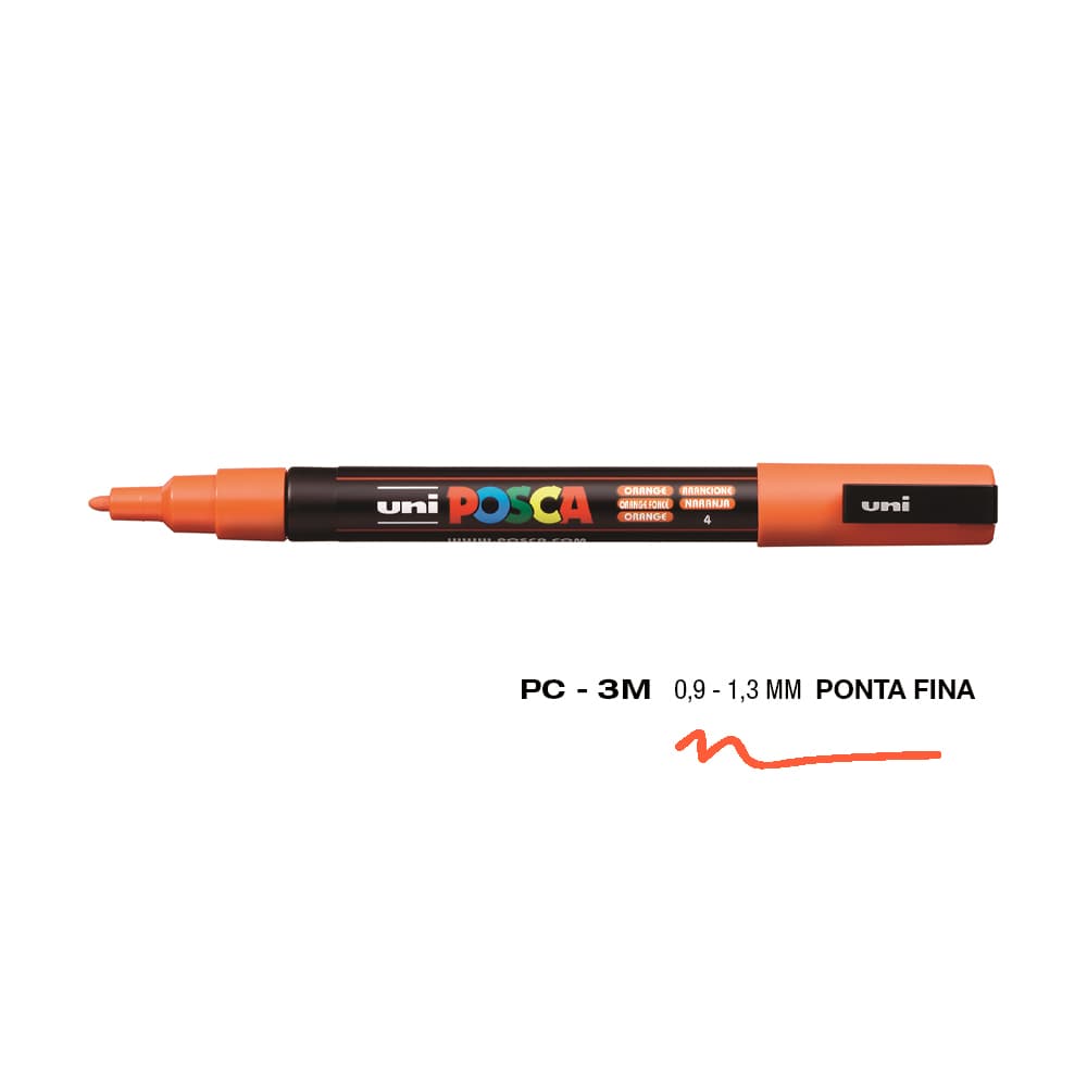 Marcador Uniball Posca PC-3M 0,9mm Laranja (4) 1un